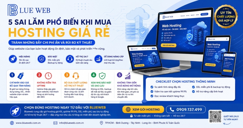 5 Sai Lầm Phổ Biến Khi Mua Hosting Giá Rẻ