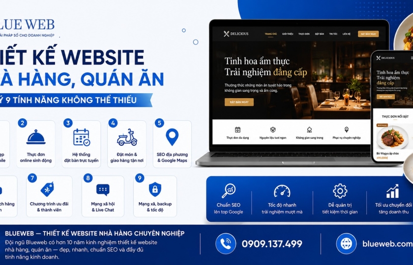 Thiết Kế Website Nhà Hàng, Quán Ăn - Tính Năng Không Thể Thiếu